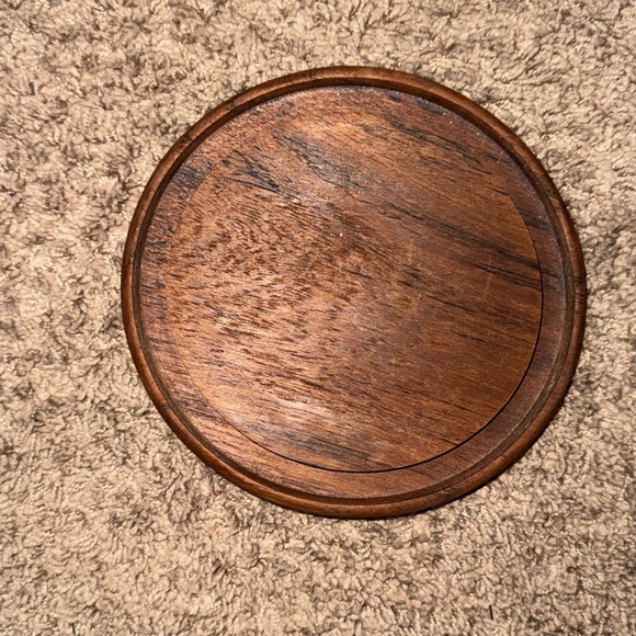 Vintage Goodwood Teak & Glass Dome Plate Server Tray - Picture 3 of 11